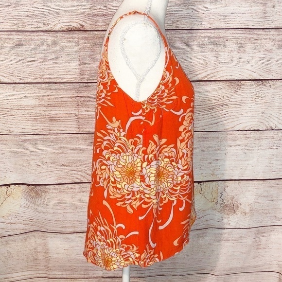 Cabi Lovely Day Mum Orange Floral Cami Tank Top Size S - Picture 3 of 7
